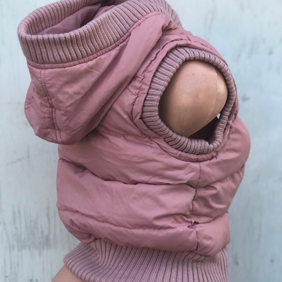 Pink playboy snow bunny puffer vest mauve jacket hoodie coat sexy vintage y2k - Picture 4 of 8